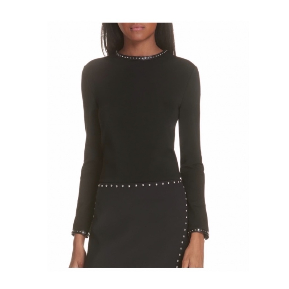 Helmut Lang Studded Leather TrimTop.